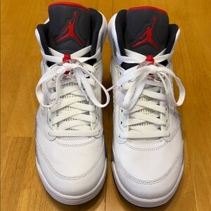 Air Jordan Men's White and Red Athletic Shoes